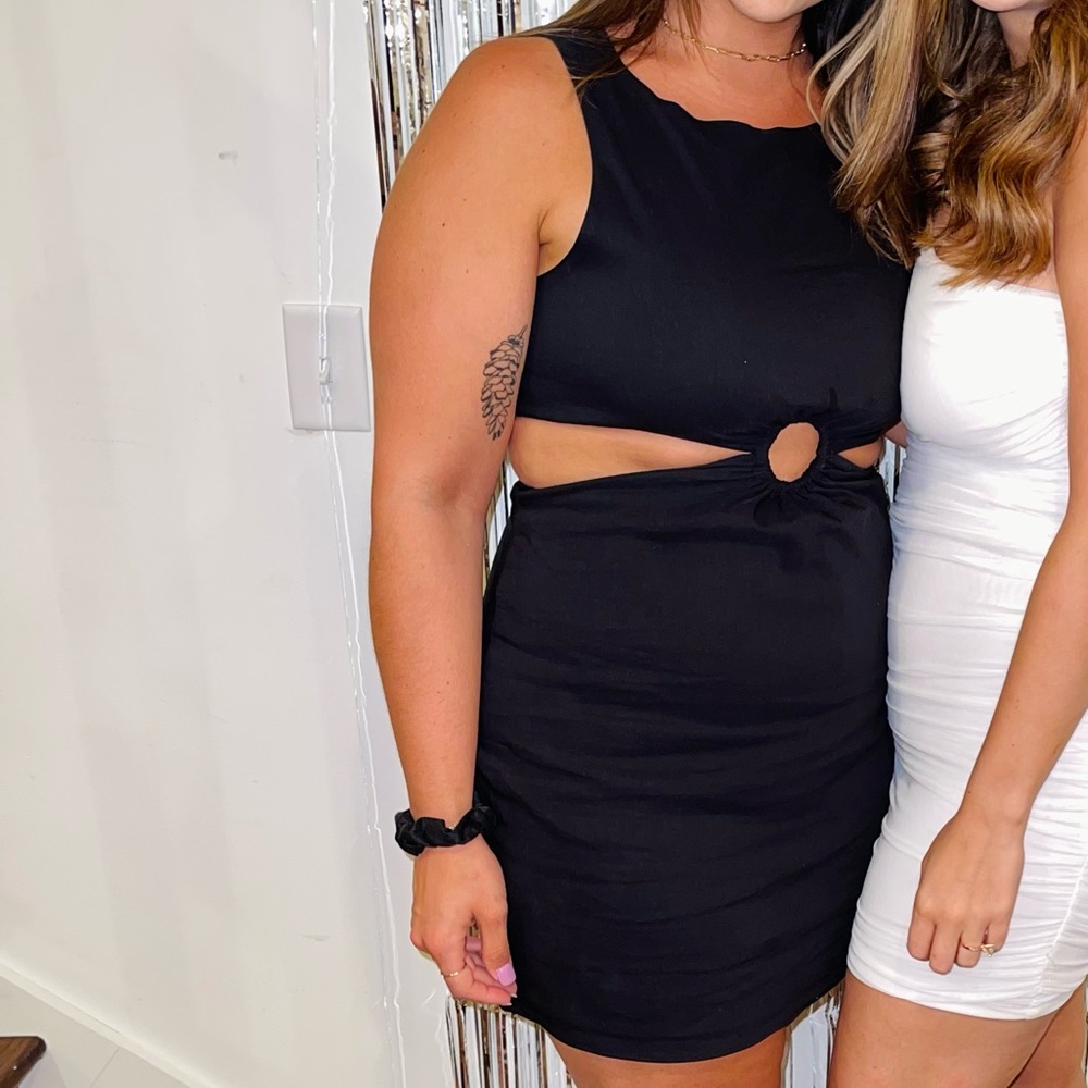 Black Zara cutout mini dress